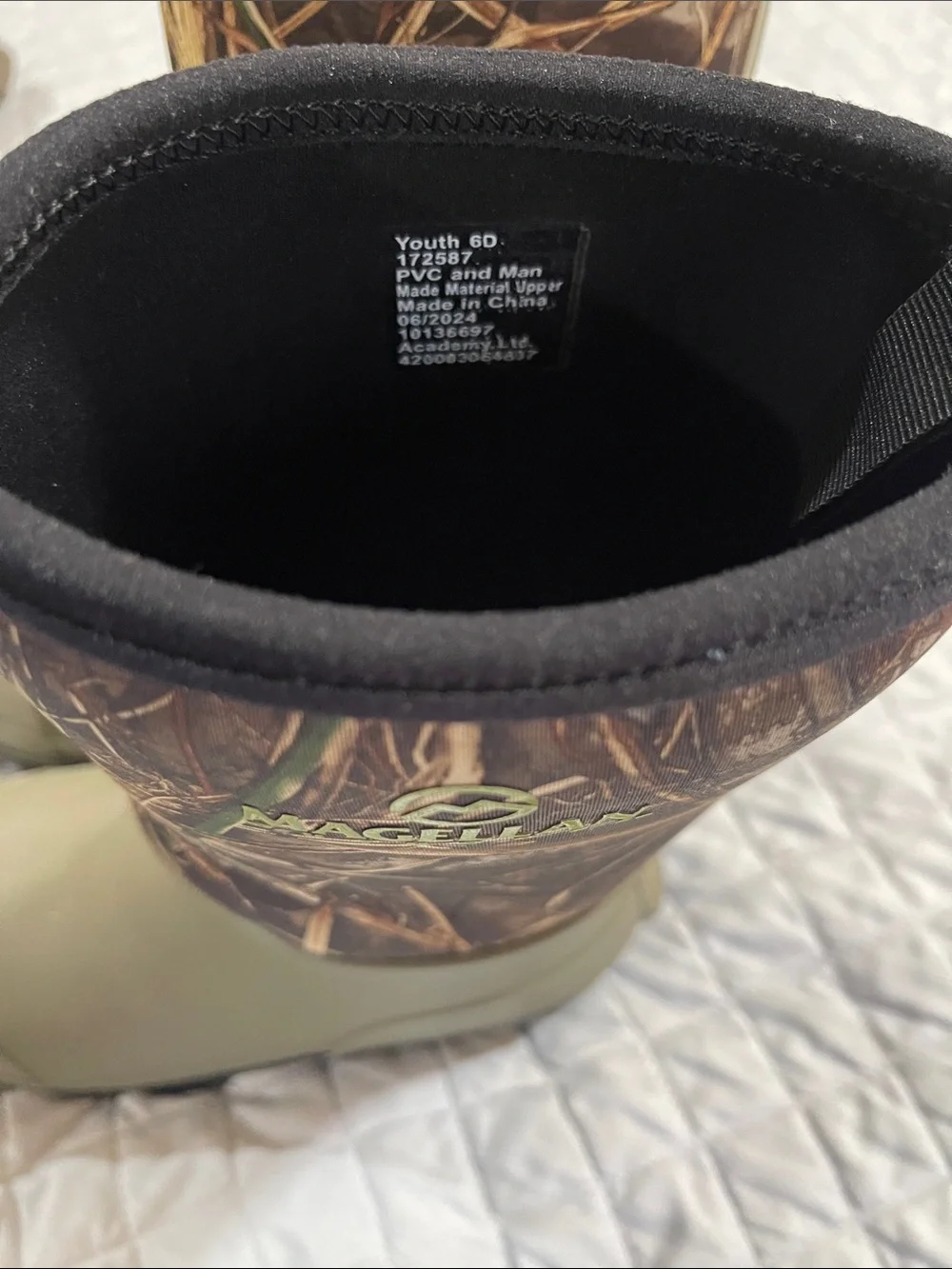 Magellan Outdoors Olive Green and Camouflage Youth Pull-On Boots
